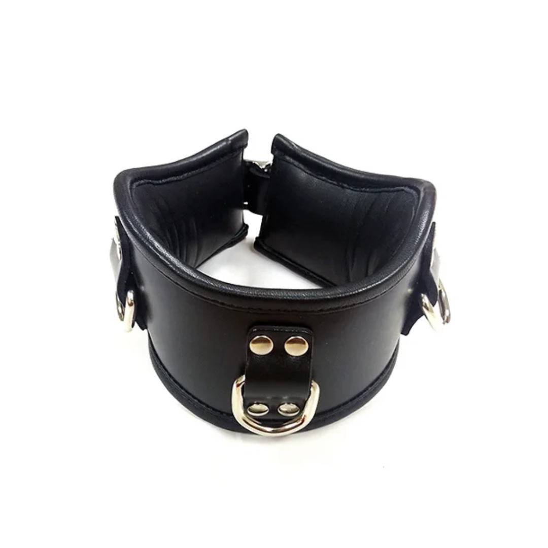 Rouge Leather Posture Collar (Black) – Padded Collar with D-Rings > Bondage Gear > Collars & Leashes - Tophatter Daily Deals