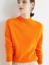 Soft Classic Women’s Pullover - Mock Neck, Wool, Work Orange - Tophatter Daily Deals