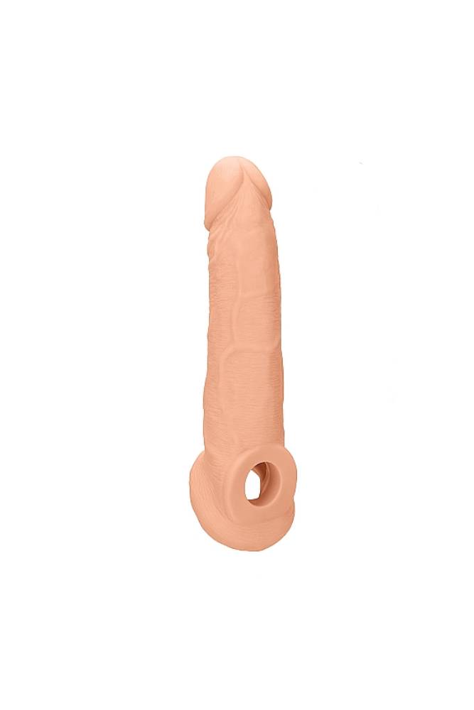 Shots Toys - RealRock - 9" Penis Sleeve with Ball Strap - Beige Sex Toy - Tophatter Daily Deals