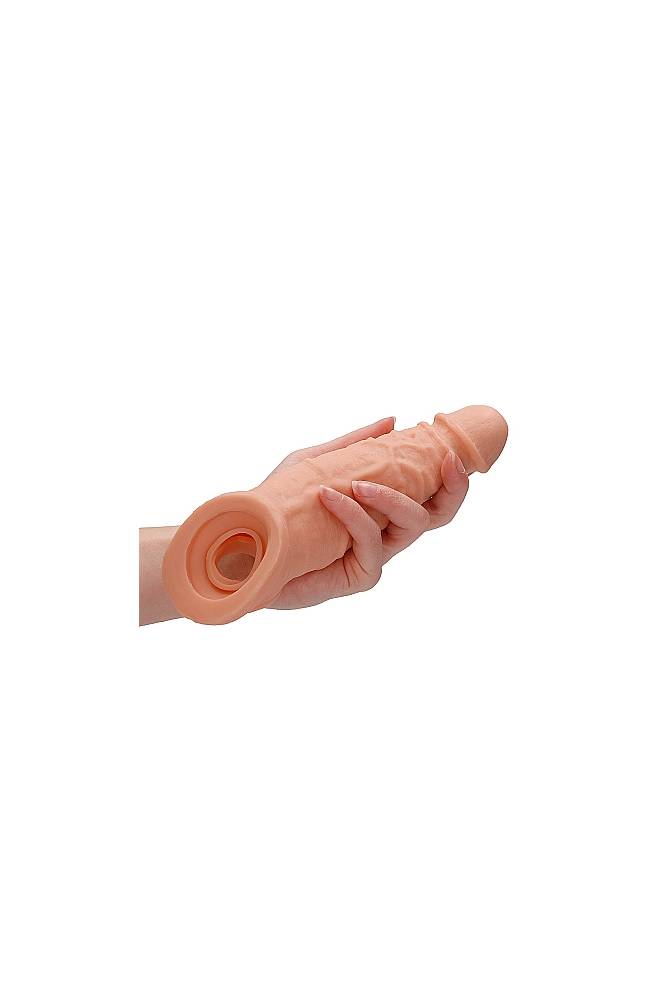Shots Toys - RealRock - 9" Penis Sleeve with Ball Strap - Beige Sex Toy - Tophatter Daily Deals