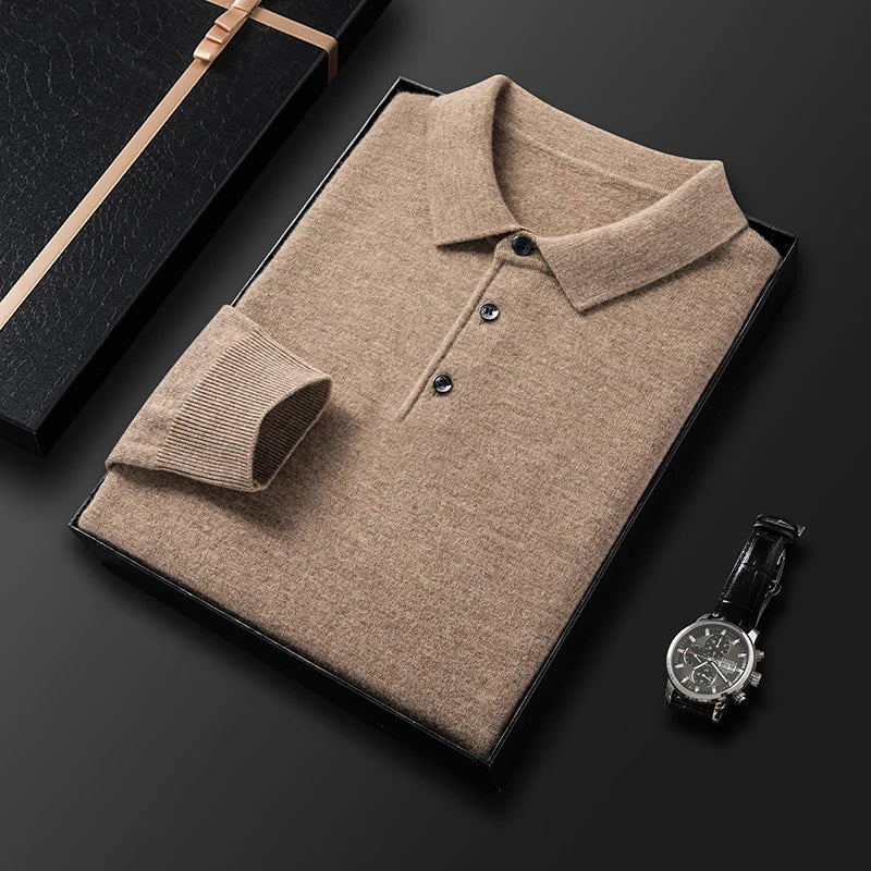 Soft Classic Men's Polo Sweater - Long Sleeve Knit, Casual - Tophatter Daily Deals