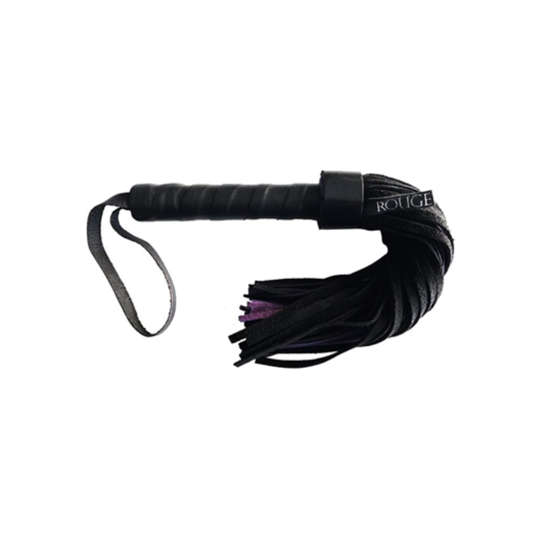 Rouge Suede Flogger (Black Purple) – Leather Handle Flogger > Bondage Gear > Whips & Floggers - Tophatter Daily Deals
