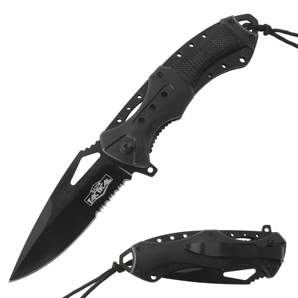 Spring Assist - 'Legal Auto Knife' - Military Fighter - Black - Tophatter's Army Products & Self Defense Collectible Weapons - Tophatter Daily Deals