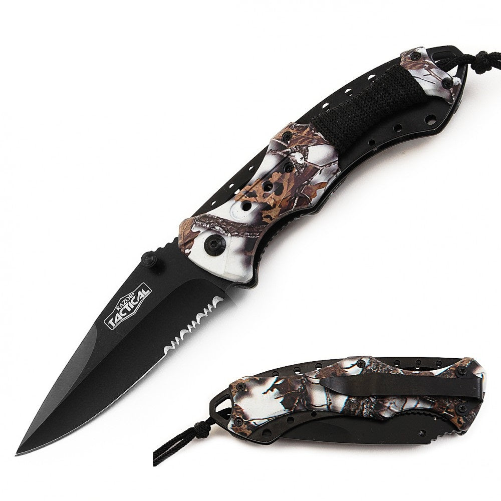 Spring Assist - 'Legal Auto Knife' - Military Fighter - Fall Camo - Tophatter's Guns'N'Weapons Store - FREE SHIPPING Collectible Weapons - Tophatter Daily Deals
