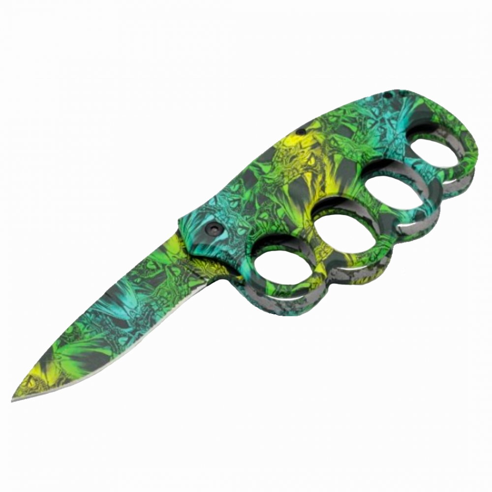 Dragon Knuckle Guard Defense Blade Spring Assist Folding Knife - TOPHATTER'S ARMORY DEALS Collectible Weapons - Tophatter Daily Deals