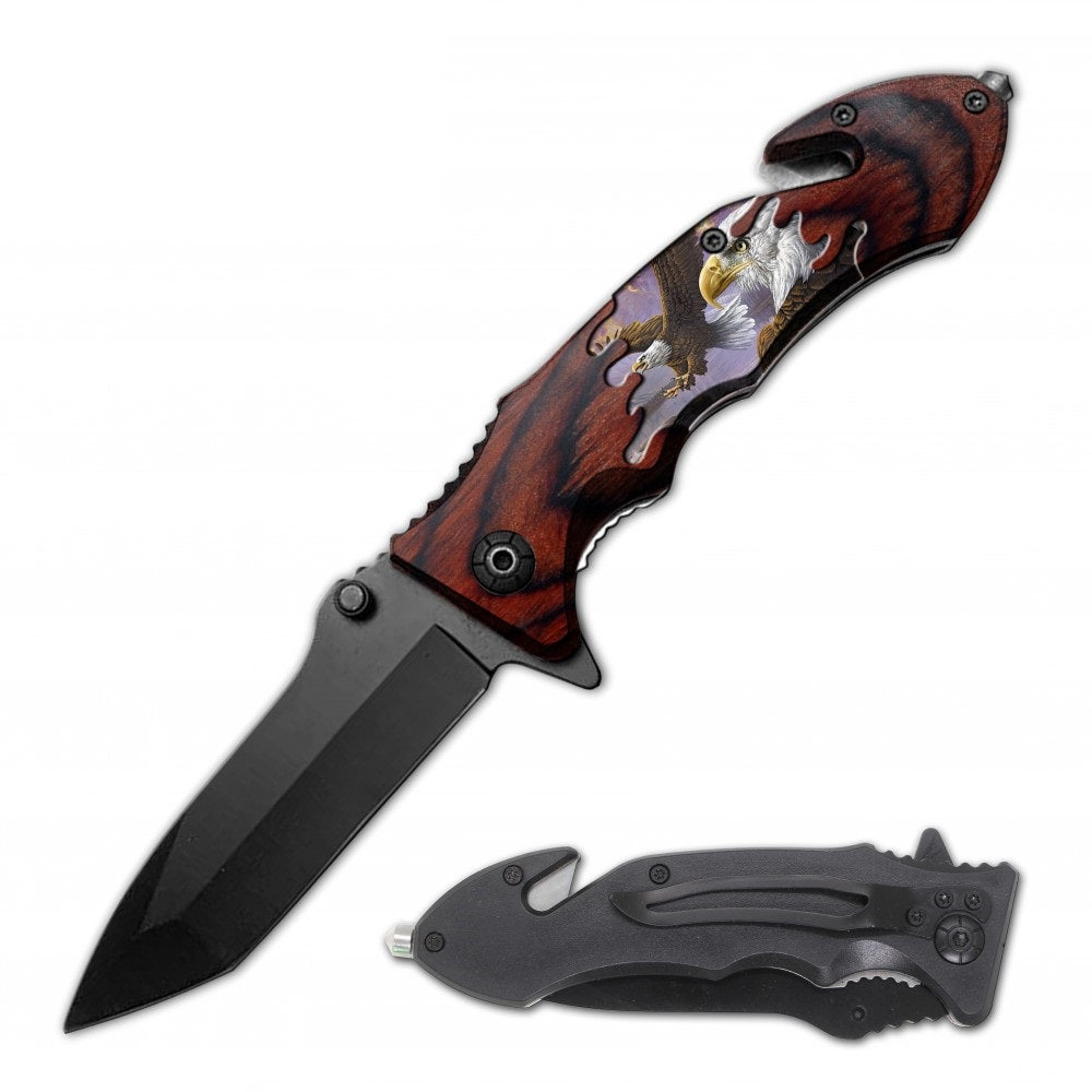 Eagle Rescue Folding Spring Assist Open EDC Pocket Knife - TOPHATTER'S ARMORY DEALS Collectible Weapons - Tophatter Daily Deals