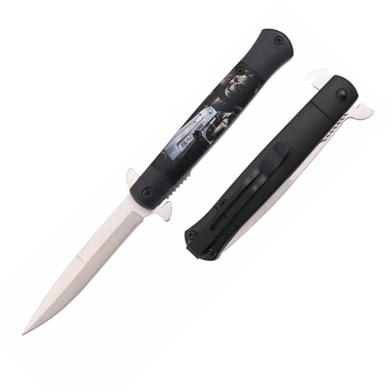 Grim Reaper Stiletto Style Spring Assist Opening Pocket Knife - TOPHATTER'S ARMORY DEALS Collectible Weapons - Tophatter Daily Deals