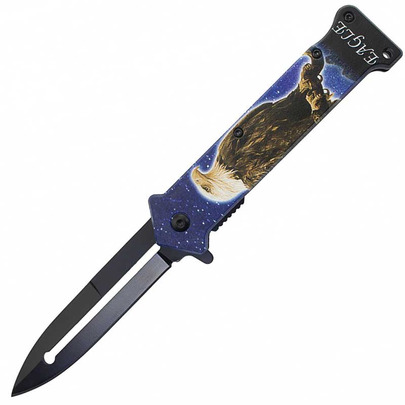 8" Eagle Spring Assisted Opening Joker Knife - Tophatter's Army Products & Self Defense Collectible Weapons - Tophatter Daily Deals