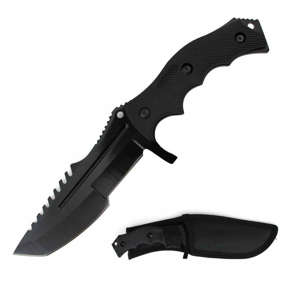 8.5" CSGO Huntsman Black Fixed Blade Knife - TOPHATTER'S ARMORY DEALS Collectible Weapons - Tophatter Daily Deals