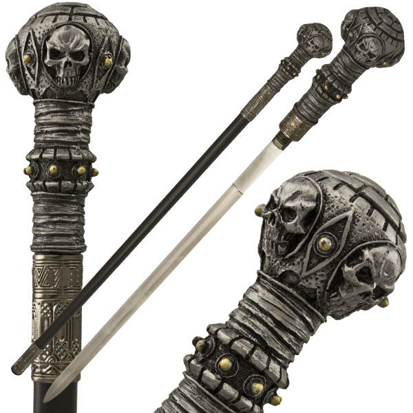 Gothic Skulls Sword Cane - Tophatter's Guns'N'Weapons Store Collectible Weapons - Tophatter Daily Deals