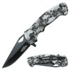 Grey Skull Tactical Spring Assisted Knife With Textured Grip Handle - TOPHATTER'S ARMORY DEALS Collectible Weapons - Tophatter Daily Deals