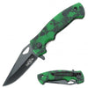 Green Skull Tactical Spring Assisted Knife With Textured Grip Handle - TOPHATTER'S ARMORY DEALS Collectible Weapons - Tophatter Daily Deals
