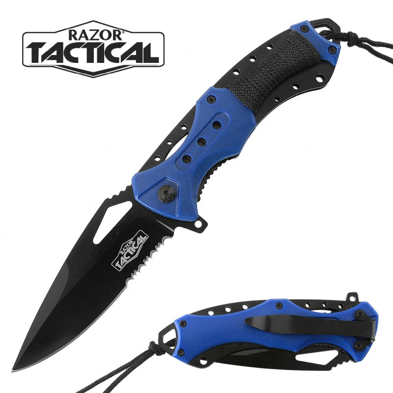 Spring Assist - 'Legal Auto Knife' - Military Fighter - Navy Blue - Tophatter's Inc. Weapons Store Online Collectible Weapons - Tophatter Daily Deals