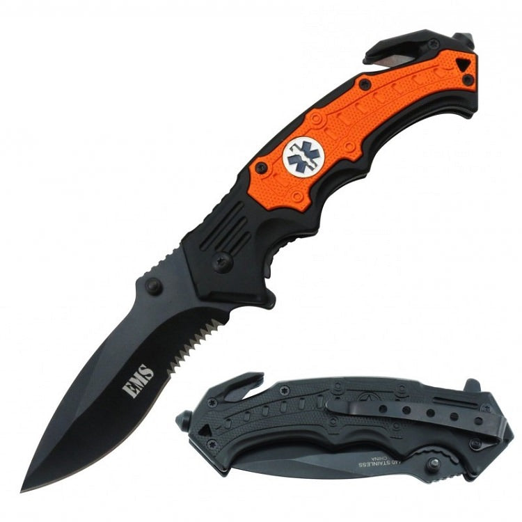 Spring Assist - 'Legal Auto Knife' - EMT EMS - Orange - Tophatter's Army Products & Self Defense Collectible Weapons - Tophatter Daily Deals