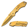 Golden Titanium Spring Assisted Open Tactical Folding Pocket Knife - TOPHATTER'S ARMORY DEALS Collectible Weapons - Tophatter Daily Deals