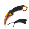 Orange Camo Tactical Combat Karambit Neck Knife Survival Hunting Fixed Blade - TOPHATTER'S ARMORY DEALS Collectible Weapons - Tophatter Daily Deals