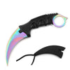 Rainbow Tactical Combat Karambit Neck Knife Survival Hunting Fixed Blade - TOPHATTER'S ARMORY DEALS Collectible Weapons - Tophatter Daily Deals