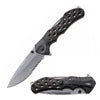 8" Black Carbon Fiber Blade Spring Assisted Tactical Folding Knife - Tophatter's Army Products & Self Defense Collectible Weapons - Tophatter Daily Deals