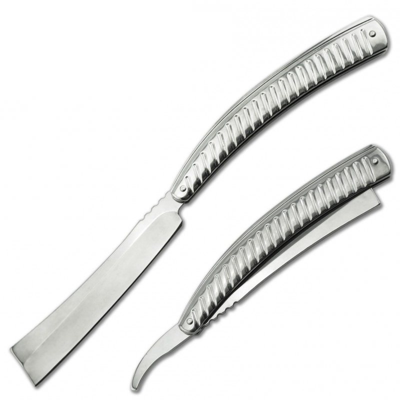 Straight Blade Barber Razor Folding Pocket Knife Shaving Cutlery - Tophatter's Guns'N'Weapons Store Collectible Weapons - Tophatter Daily Deals