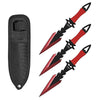7.5 Inch Dagger Point Devils Night 3 PC Throwing Knives Set - Red - TOPHATTER'S ARMORY DEALS Collectible Weapons - Tophatter Daily Deals