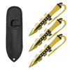 7.5 Inch Jagged Dagger Point 3 PC Throwing Knives Set Yellow - TOPHATTER'S ARMORY DEALS Collectible Weapons - Tophatter Daily Deals