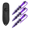 7.5 Inch Jagged Dagger Point 3 PC Throwing Knives Set Purple - TOPHATTER'S ARMORY DEALS Collectible Weapons - Tophatter Daily Deals