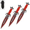 7.5 Inch Deadly Triad of Skulls Dagger Point 3 PC Throwing Knives Set Red - TOPHATTER'S ARMORY DEALS Collectible Weapons - Tophatter Daily Deals