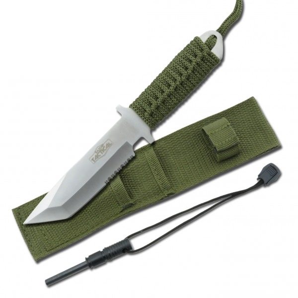 Survival Tanto Emergency Fire Starter Hunting Camping Knife Full Tang - Tophatter's Guns'N'Weapons Store Collectible Weapons - Tophatter Daily Deals