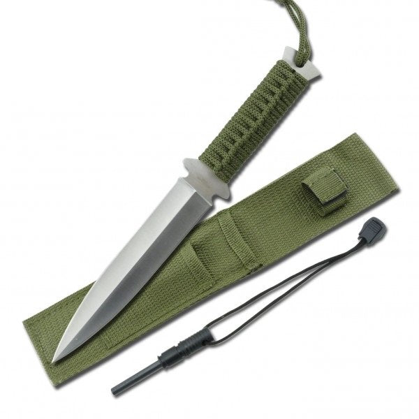 Outdoor Survival Full Tang Fire Starter Double Bladed Camping Knife Collectible Weapons - Tophatter Daily Deals
