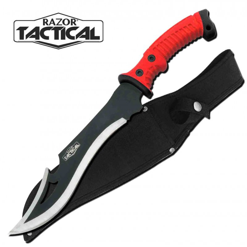 Combat Machete Razor Tactical - Zombie Killer Red - Tophatter's Guns'N'Weapons Store - FREE SHIPPING Collectible Weapons - Tophatter Daily Deals
