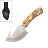 7.25" Camo Hunting Stainless Steel Gut Hook Skinning Knife with Sheath - TOPHATTER'S ARMORY DEALS Collectible Weapons - Tophatter Daily Deals