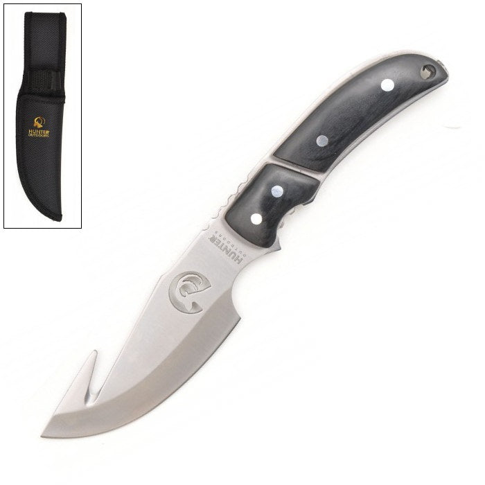 Straight GUTHOOK Survival Full Tang Fixed Blade Hunting Knife With Sheath Collectible Weapons - Tophatter Daily Deals