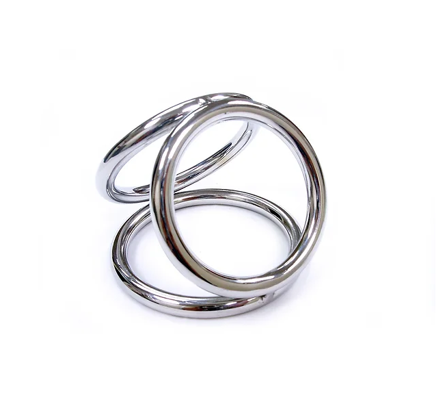 Rouge Triple Stainless Steel Cock Ring Cage (Medium) – 40mm 45mm 50mm Cock Ring > Cock Ring > Metal - Tophatter Daily Deals