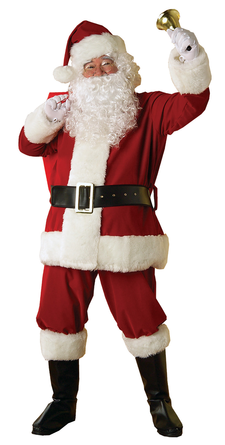 Men's Regal Plush Santa Suit with Beard & Wig Christmas Decorations & Props - Tophatter Daily Deals