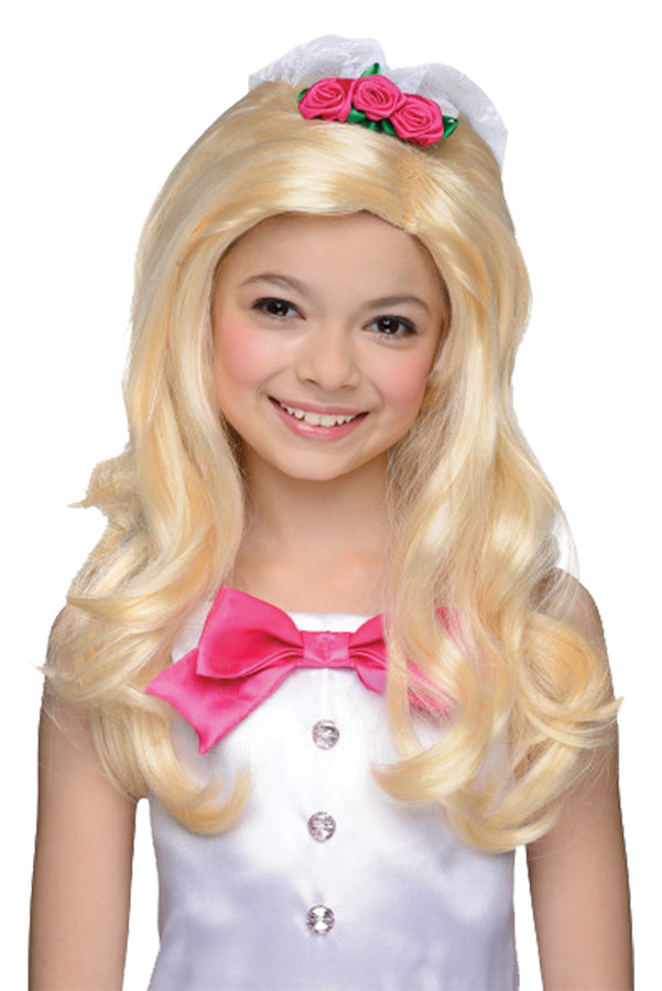 Girl's Barbie Bride Wig with Attached Vail Halloween Wigs - Tophatter Daily Deals