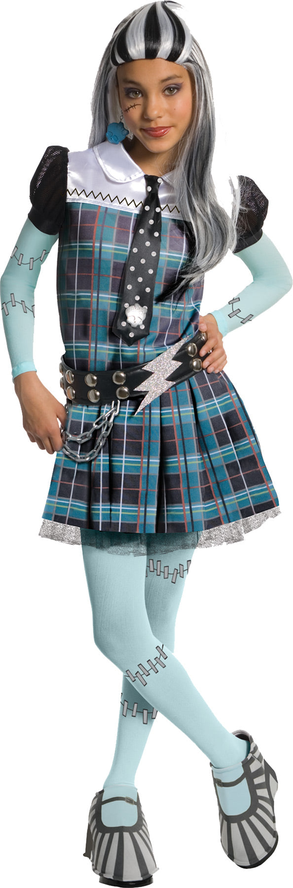 Girl's Deluxe Frankie Stein Costume - Monster High Girls Halloween Costumes - Tophatter Daily Deals