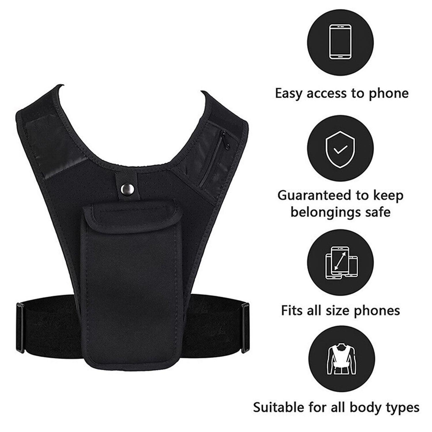 Running Phone Holder – For Running Vest Phone Holder Unisex Sport Waterproof Train Pack Front Shoulder Exercise & Fitness - Tophatter Daily Deals
