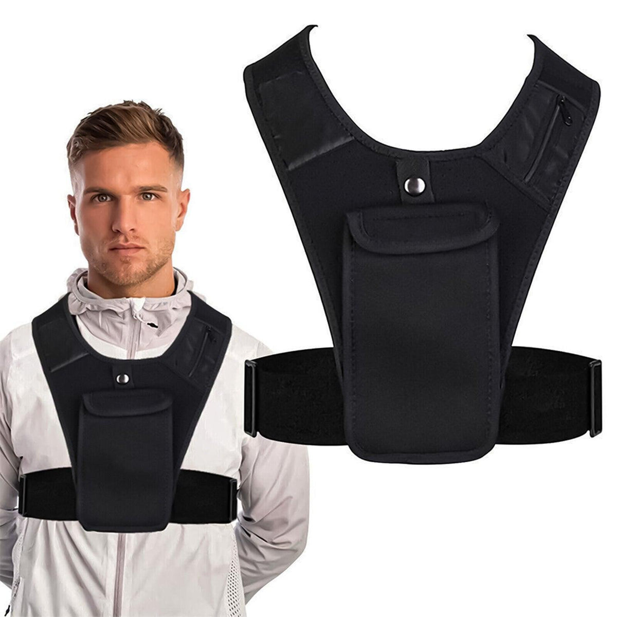 Running Phone Holder – For Running Vest Phone Holder Unisex Sport Waterproof Train Pack Front Shoulder Exercise & Fitness - Tophatter Daily Deals