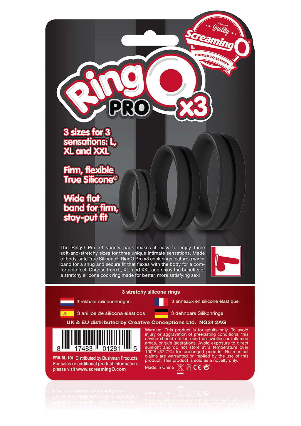 Screaming O Ringo Pro X3 Silicone Cock Ring Trio Pack > Cock Ring > Sets - Tophatter Daily Deals
