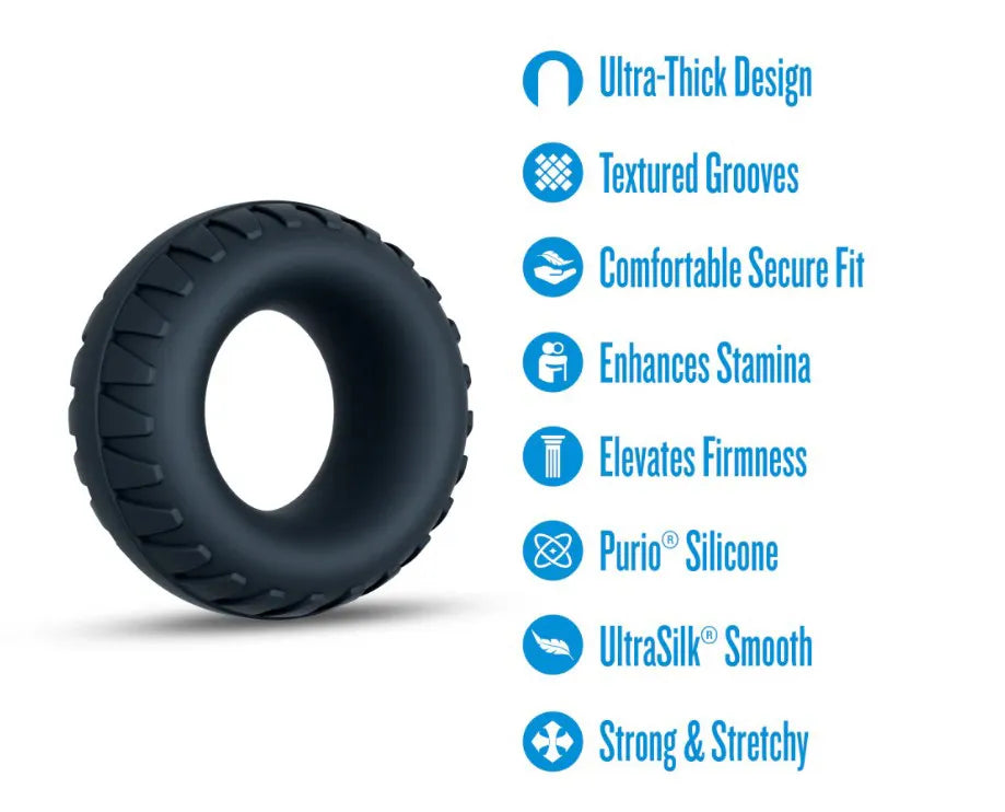 Performance Plus Traction (Black) – Premium Textured Cock Ring > Cock Ring > Single - Tophatter Daily Deals