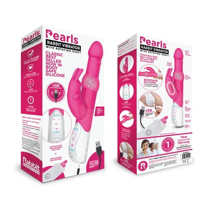 Rabbit Essentials Pleasure Pearls Rabbit Vibrator Hot Pink with Rotating Shaft and Multi-Speed Functions > Vibrators > Ladies > Rabbit Multi - Tophatter Daily Deals