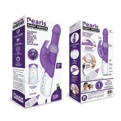 Rabbit Essentials Pleasure Pearls Rabbit Vibrator Purple with Body-Safe Silicone and LED Display > Vibrators > Ladies > Rabbit Multi - Tophatter Daily Deals