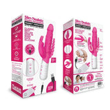 Rabbit Essentials Slim Double Penetration Rabbit Vibrator with Rotating Beads Silicone Pink > Vibrators > Ladies > Rabbit Multi - Tophatter Daily Deals