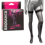 Radiance Black Rhinestone Mesh Thigh High Stockings with Stay-Up Support - One Size > Clothes > Hosiery > Stockings - Tophatter Daily Deals
