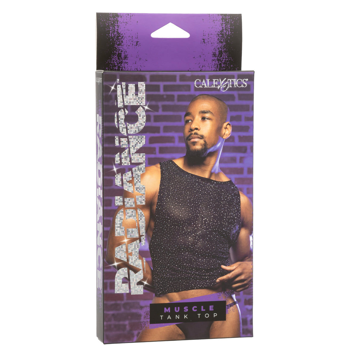 Radiance™ Black Sheer Mesh Muscle Tank Top with Iridescent Rhinestones > Clothes > Mens Apparel - Tophatter Daily Deals