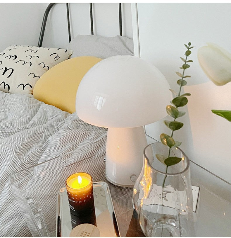 Radiant Mushroom Table Lamp White USB Lighting - Tophatter Daily Deals