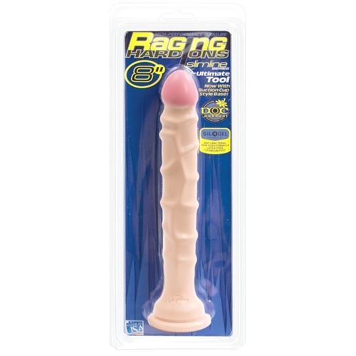Raging Hard Ons Slimline 8 Inch Suction Cup Dong White > Dildos > Slim Dildos - Tophatter Daily Deals