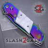 Gentleman's Titanium Rainbow Automatic Knife Serrated - 5 Colors White Knife-Auto - Tophatter Daily Deals