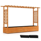Raised Garden Bed Planter Box with Lattice Trellis Drainage Holes Garden & Patio - Tophatter Daily Deals