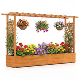 Raised Garden Bed Planter Box with Lattice Trellis Drainage Holes Default Title Garden & Patio - Tophatter Daily Deals